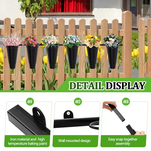 Maxdot Wall Mounted Flower Pot Rack, 3 Tier Display Stand with 18 Pots