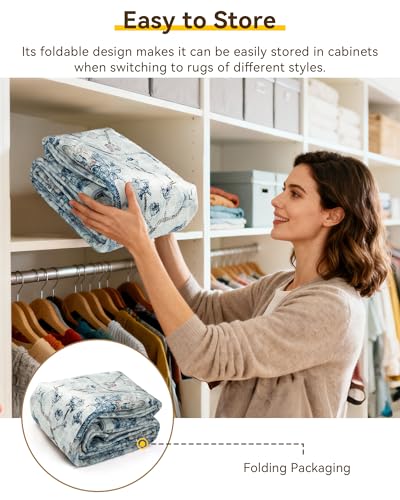 RELEANY Washable Vacuum-Friendly Area Rugs 2'x3' Blue/Gray - color: Blue/Gray, size: 2' x 3' (Rectangular)