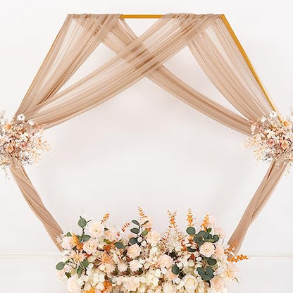 Sheer Gauze Wedding Arch Draping Fabric 29" x 20 FT 1 Panel Nude - color: Nude, size: 29"w x 240"l (Pack of 1)