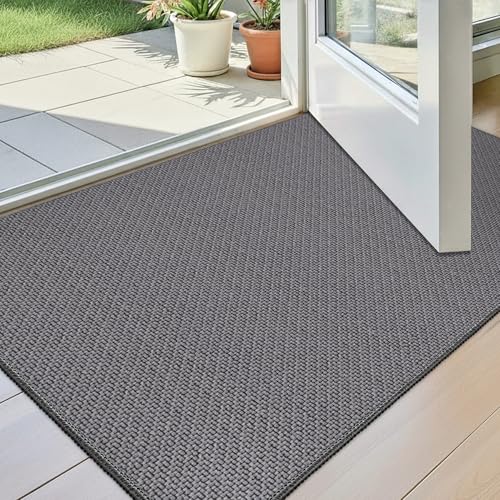 Ultra Thin Indoor Door Mat 32"x48", Non-Slip Entryway Mat, Grey - color: Grey, size: 32"x48"