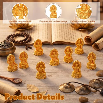 Yalikop 30 Pcs Mini Gold Vishnu Figurines Bulk, 1.6" Small Hindu God Statue - style: Vishnu