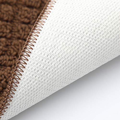 COSY HOMEER 27x18 Half Round Kitchen Rug,Non Slip Washable Mat,Brown 1PC - color: Brown, size: 1'6" x 2'3" (Semicircular)