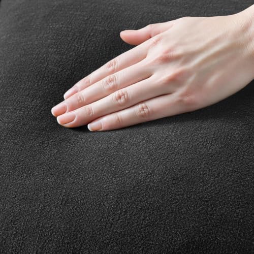 MIULEE Boho Linen Fringe Decorative Throw Pillow Covers Black 18x18 - color: Black, size: 18" x 18" (Pack of 2)