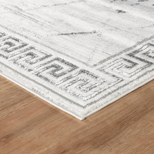GLORY RUGS Area Rugs Marble 2x7 Cream Gray Carpet Modern Abstract Rug Living Room Dining Bedroom Rug - color: Cream Gray, size: 2' x 7' (Rectangular)