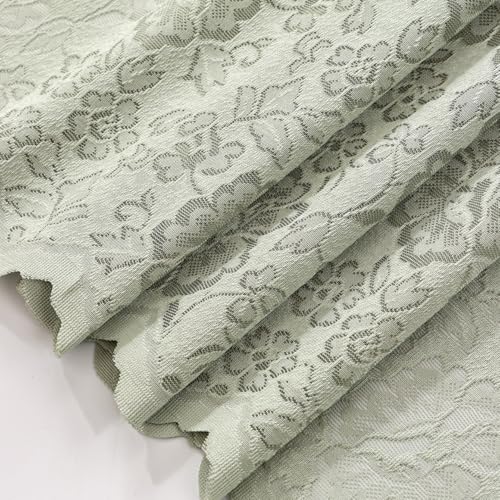 Boho Floral Lace Sheer Curtains, 52x84 Sage Green, Grommet Panels - color: Green, size: 52"W x 84"L (Pack of 2)
