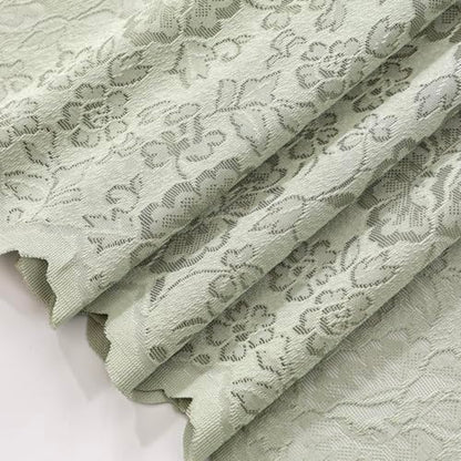 Boho Floral Lace Sheer Curtains, 52x84 Sage Green, Grommet Panels - color: Green, size: 52"W x 84"L (Pack of 2)