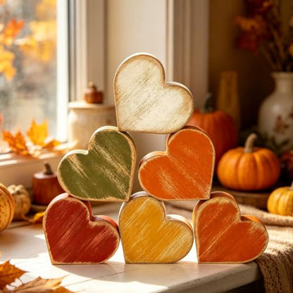 Wooden Hearts Fall Decor, Fall Decorations for Home - style: Fall Heart
