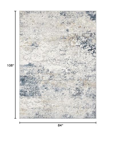DMOYEST Area Rug Living Room Rugs 7x9 Washable Abstract Beige Blue Carpet - color: Beige Blue, size: 7' x 9' (Rectangular)