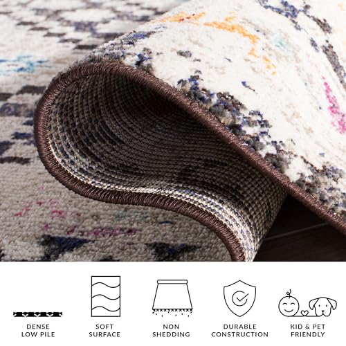 SAFAVIEH Madison Collection Accent Rug - 3' x 5', Black & Yellow, Boho Diamond Distressed Design, Non-Shedding & Easy Care, Ideal for High Traffic Areas in Entryway, Living Room, Bedroom (MAD418Z) - color: Black/Yellow, size: 3' x 5' (Rectangular)
