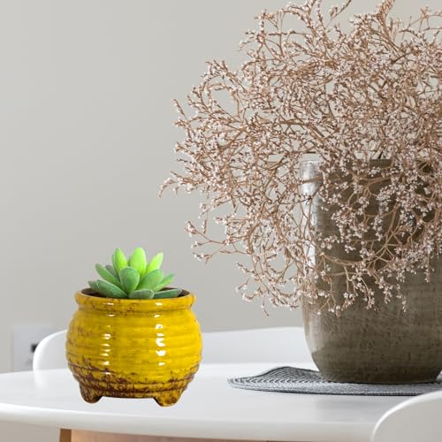 ARTKETTY Succulent Pots, Small Succulent Plant Pots with Drainage Set of 6 - color: Colorful - 3.5 Inch