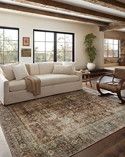 Loloi Magnolia Home Sinclair Rust/Lagoon 2'-3" x 9'-6" Runner Rug - color: Rust / Lagoon, size: 2'3" x 9'6" (Rectangular)
