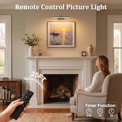 Picture Light for Wall, 4000mAh,13.8 Inch, 2 Pack, Brown - color: Brown