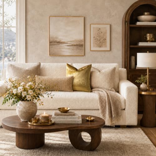 GIGIZAZA Gold Velvet Pillow Covers 16x16 Decorative Pillows Pack of 2 - color: Gold, size: 16" x 16" (Pack of 2)