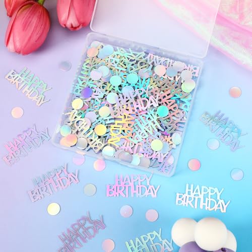 MARFOREVER Iridescent Happy Birthday Confetti Birthday Party Decorations - style: Birthday