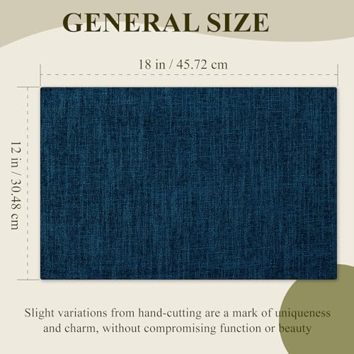 KXN Placemats Set of 4, Durable Dual-Layer Fabric Table Mats, Navy Blue - color: Navy Blue