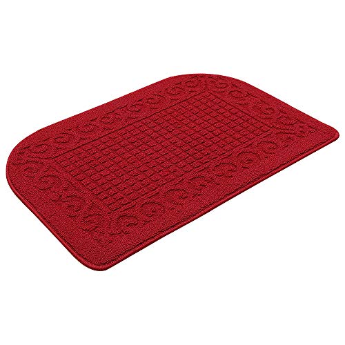 COSY HOMEER 39x20 Half Round Kitchen Rug,Non Slip Washable Mat,Burgundy 1PC - color: Burgundy, size: 1'8" x 3'3" (Semicircular)