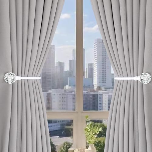 Groleca U Shaped Metal Curtain Holdbacks, Curtain Tiebacks, 2 Pack, White - color: White
