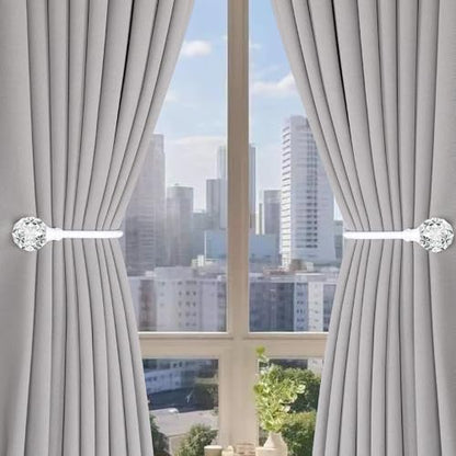 Groleca U Shaped Metal Curtain Holdbacks, Curtain Tiebacks, 2 Pack, White - color: White