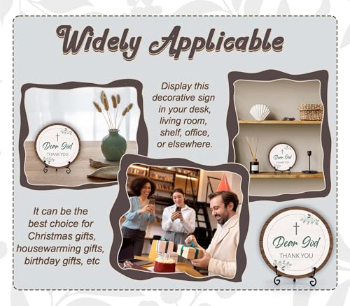 Christian Desk Decor, Dear God Thank You Wood Sign, Religious Gifts For Woman Man, Living Room Decor And Accessories, Bible Verse Home Office Decorations For Table Shelf -c10 - style: Dear God 5