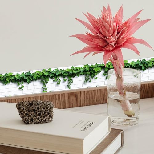 IVN Wallpaper Border Peel and Stick Wall Ivy Brick Wall 4x196 Inch - color: Ivy Brick Wall