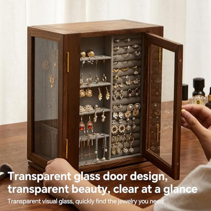 360 Rotating Design Wooden Jewelry Box for Women - size: Rotation