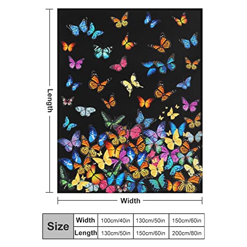 Butterfly Blanket Beautiful Butterfly Throw Blanket Ultra Soft Blankets Lightweight Cozy for Bed Couch Sofa 50"x40" - color: Butterfly 1, size: 50"x40"
