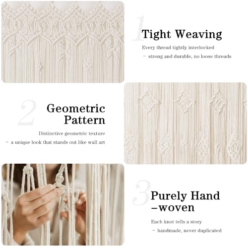 Foreate Boho Macrame Curtain for Doorways Macrame Wall Hanging 39”x79 1PC - size: 39”W x79"L (Pack of 1)