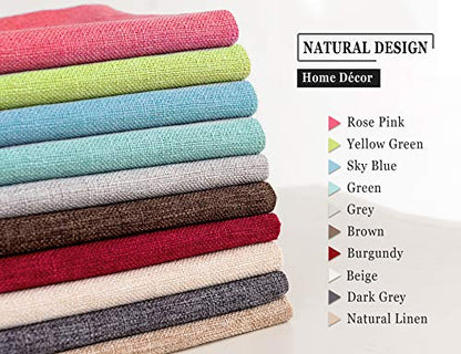 Stellhome Linen Throw Pillow Covers Square Solid Farmhouse Burlap Cushion Covers for Bed Couch Sofa Bench, 18 x 18 inch (45 cm), Natural Linen, Set of 2 - color: Natural Linen, size: 18" x 18" (Pack of 2)