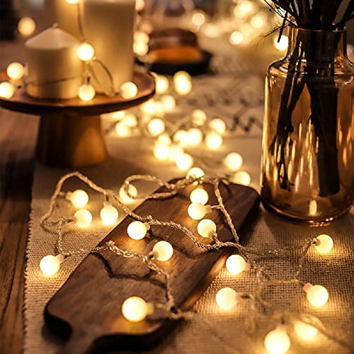 Globe String Lights 20ft 40 LED USB Powered Warm White Fairy Lights for Birthday Party Wedding Christmas and Home Decoration. - color: Warm White 20ft 40 LED