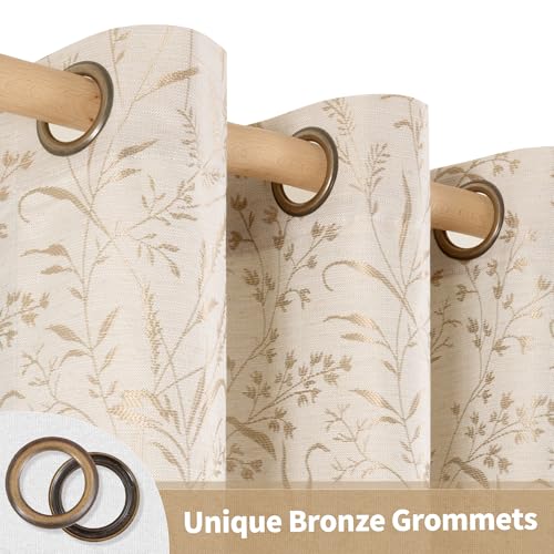 BGment Beige Linen Curtains for Living Room 72 Inch Length 2 Panels - color: Beige, size: 52"W x 72"L (Pack of 2)