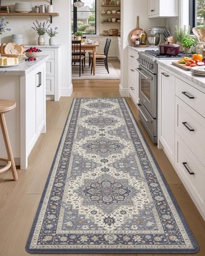 DEXI Kitchen Floor Mats Cushioned Anti Fatigue Runner Rug 24x107 Dark Grey - color: Dark Grey, size: 107"L x 24"W x 0.4"Th