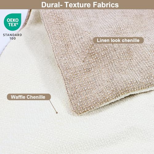 Oatmeal & Cream 14x20 Inch Pillow Covers Set of 2 - color: Oatmeal,cream, size: 20" x 14" (Pack of 2)