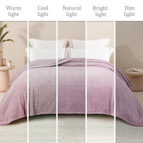 Whale Flotilla Lightweight Fleece Throw Blanket for Couch, Lilac - color: Lilac, size: Throw(50x60 Inch)