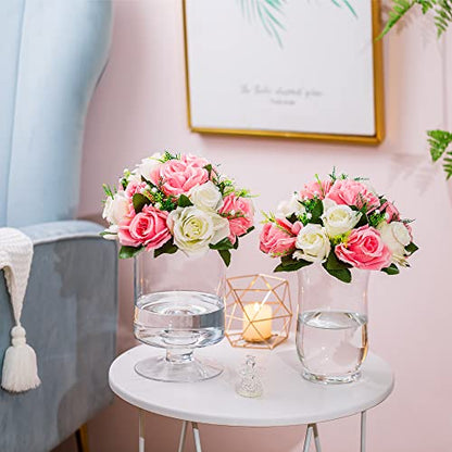 Flower Centerpieces for Wedding Tables: Pink & White, 2 Packs - color: Pink & White