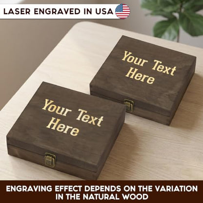 Personalized Wooden Keepsake Box, Custom Engraved Memory Box with Lid - style: 1. Your Text Here