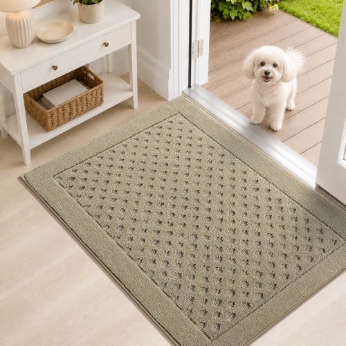 Dirt Trapper Door Mat 24"x 36", Non-Slip Entryway Rugs, Beige - color: Beige, size: 24" x 36"