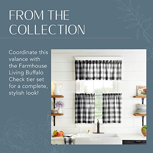 Farmhouse Living Buffalo Check Window Valance, Black/White - 60" W x 15" L - color: Black/White