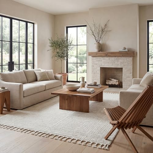 nuLOOM Kerry Cream Geometric Power Loomed Area Rug, 9' x 12' - color: Kerry Cream, size: 9' x 12' (Rectangular)