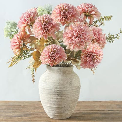 Ceramic Flower Vase, 7.4 Inch Rustic Farmhouse Home Decor - color: 205-1-7.4in