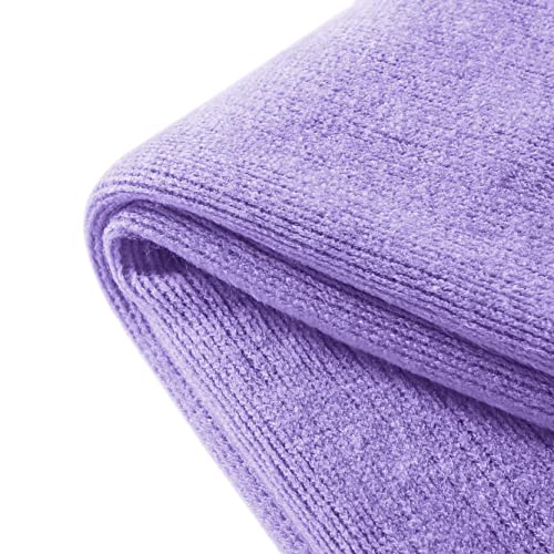 Homiest Lavender Knitted Throw Blanket with Fringe, 50x60 Inch - color: Lavender, size: 50" x 60"