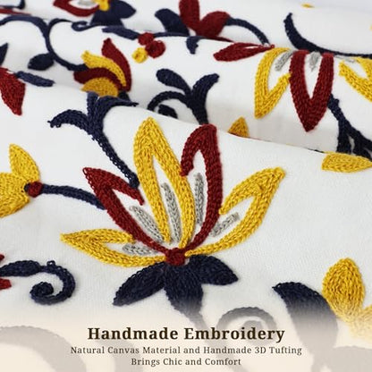 Paisley Floral Embroidered Pillow Covers 18x18 Inch Set of 1 - color: Paisley Garden