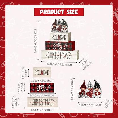 Smile Christmas Wooden Sign Tabletop Decor Gnome Believe Joy - style: Gnome
