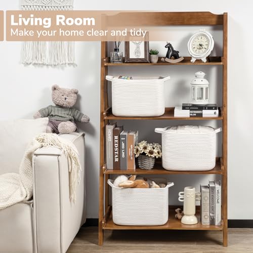 Goodpick Woven Storage Basket for Shelves, 13" x 10" x 9", White - color: White, size: 13"L x 10"W x 9"H