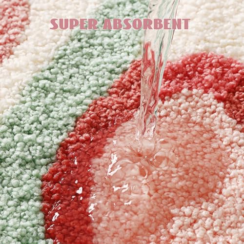 Cloud-Shaped Tulip Bath Mat, Soft Non-Slip Fluffy Fresh Flowers Bathroom Rug, Ultra Absorbent Microfiber Shaggy Door Mat, Machine Washable Bath Rug Carpet for Bathtub Bedroom 20x31 Inch (Tulip) - color: Tulip