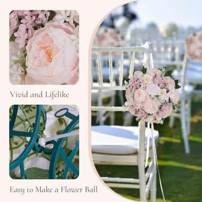 Flower Balls Centerpieces for Tables: Pink Silk Rose, 10Pcs - color: Pink & Purple, size: 10 PCS