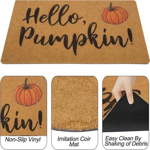 Hello-Pumpkin-Welcome-Doormats-Non-Slip-Fall-Harvest-Festival-Front-Mat - color: Hello Pumpkin