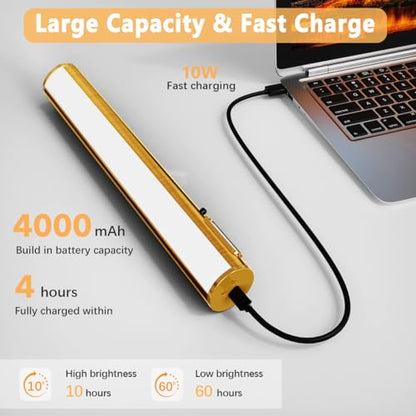 Wireless Rechargeable Picture Light, Battery Operated Art Light - color: Without Motion Sensor Brass
