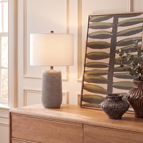 SAFAVIEH Lighting Celvin Table Lamp, 26″ Resin Grey/White TBL4416A