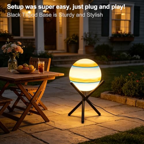 Lightdot 13.8-in Globe Floor Lamp Waterproof Outdoor Patio Floor Lamp, 10W - color: 13.8''Blue
