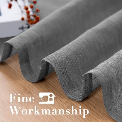 H.VERSAILTEX Charcoal Grey Linen Sheer Curtains 84" 2 Panels Grommet - color: Charcoal Grey, size: 37"W x 84"L (Pack of 2)